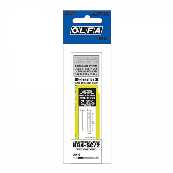 Olfa KB4-SC/2 Spare Scraper Blades - 6pc