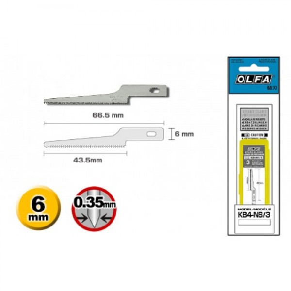 Olfa KB4-NS/3 Spare Narrow Saw Blade - 6pc