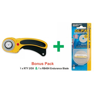 Olfa Rotary Cutter 45mm RTY-2/DX + RB45H (DISCONTINUED) - 6pc Olfa Rotary Cutter 45mm RTY-2/DX + RB45H (DISCONTINUED) - 6pc